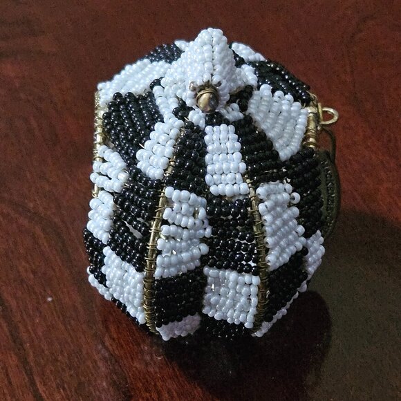 RARE RETIRED MACKENZIE CHILDS COURTLY CHECK FALL HALLOWEEN PUMPKIN NAPKIN RING - Picture 6 of 9